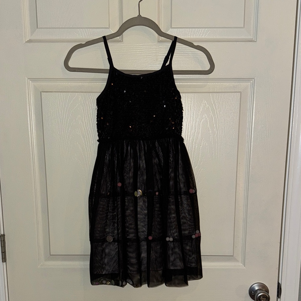 Cat & Jack Black Sequin Kids Dress